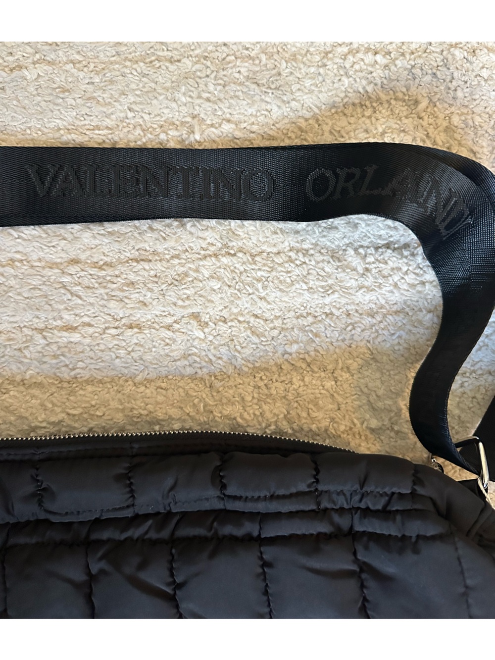 Valentino Orlandi Quilted Black Messenger Bag with Adjustable Strap - Picture 4 of 4